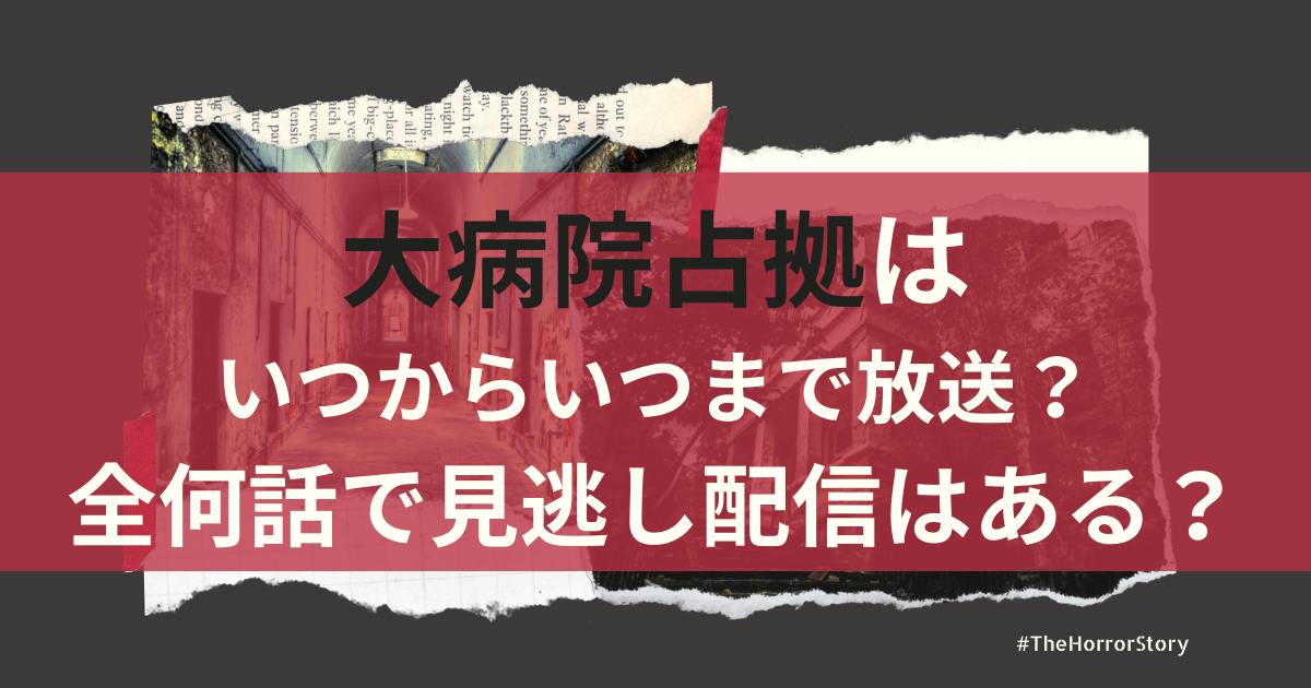 大病院占拠はいつからいつまで放送？全何話で見逃し配信はある？