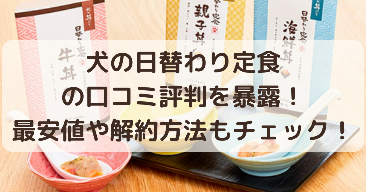 犬の日替わり定食の口コミ評判を暴露！最安値や解約方法もチェック！