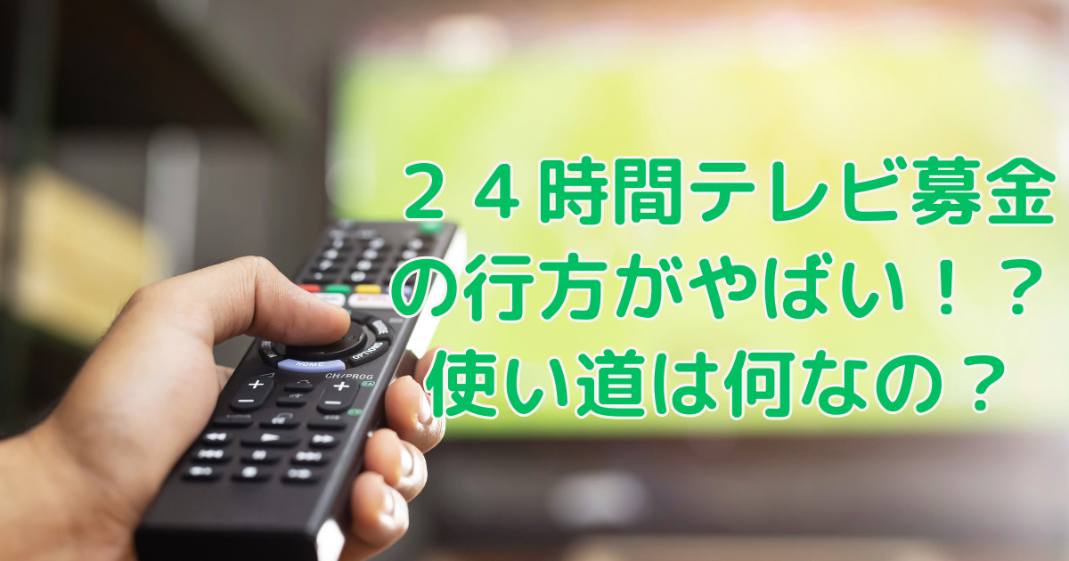 ２４時間テレビ募金の行方がやばい！？使い道は何なの？