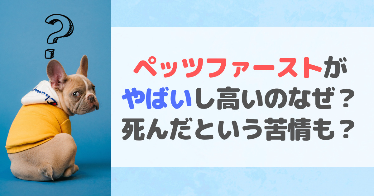 ペッツファーストがやばいし高いのなぜ？
