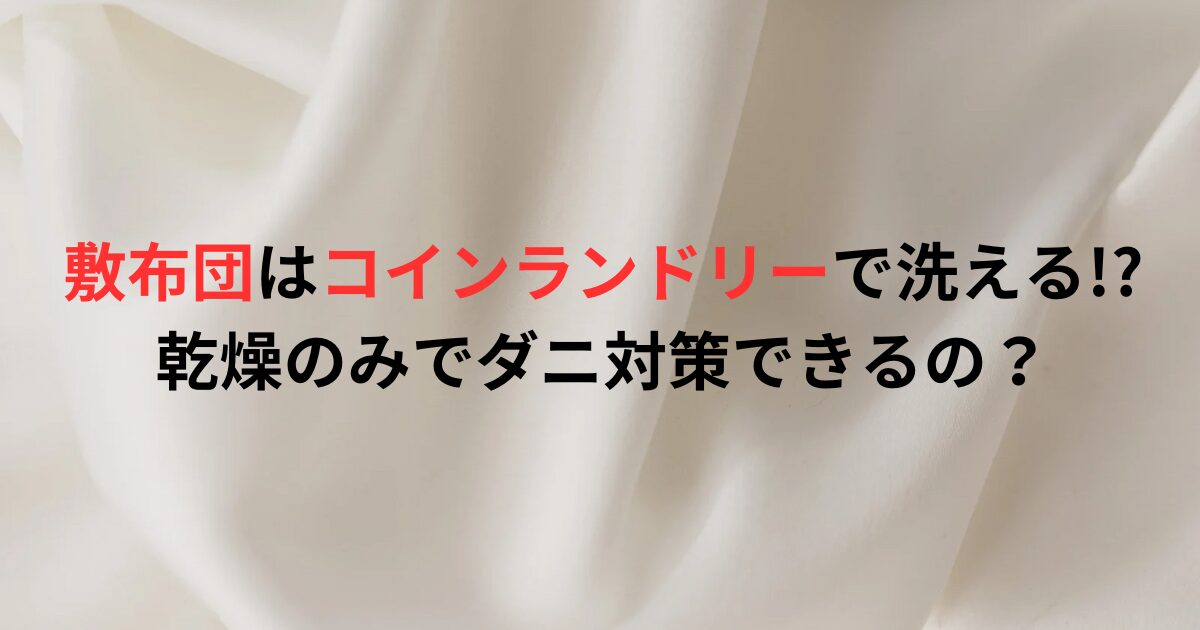 敷布団はコインランドリーで洗える!?乾燥のみでダニ対策できるの？